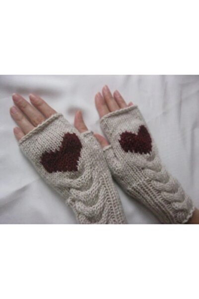 YOS TREND Kadı Kalp Detaylı Yarım Eldiven