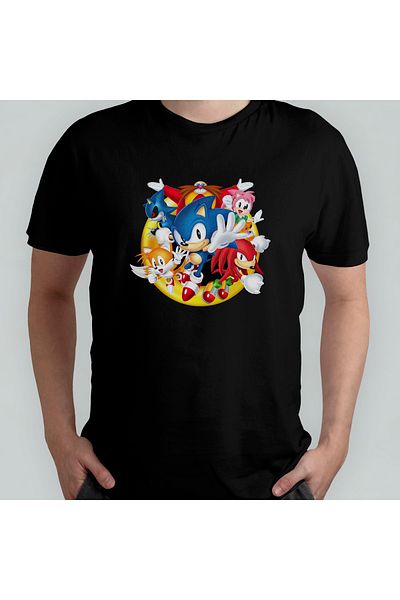Pixxa Μοντέλο μπλουζάκι Sonic 100% Cotton Crew Neck - 3
