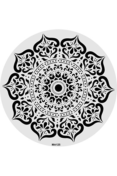 STENCİLTASARIM Stencil Tasarım Ma125 Mandala Duvar Ahşap Cam Boyama Deseni