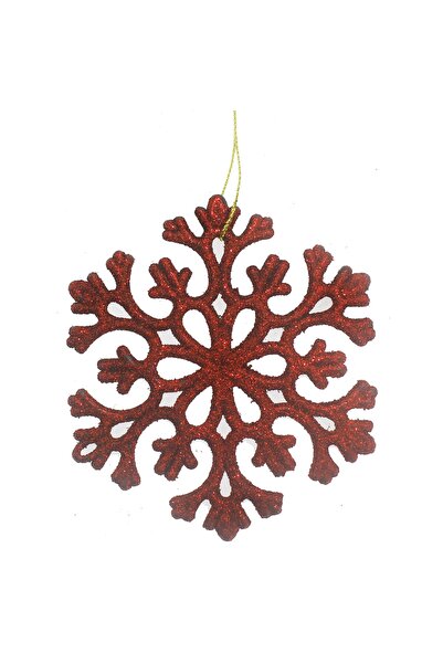 mutlu adım 12 bucăți 9 cm ornament de copac cu fulgi de zăpadă argintiu roșu