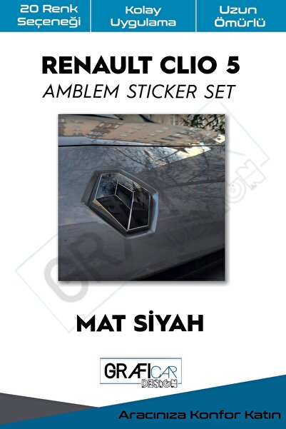 GRAFİCAR مجموعة ملصقات طلاء شعار رينو كليو 5