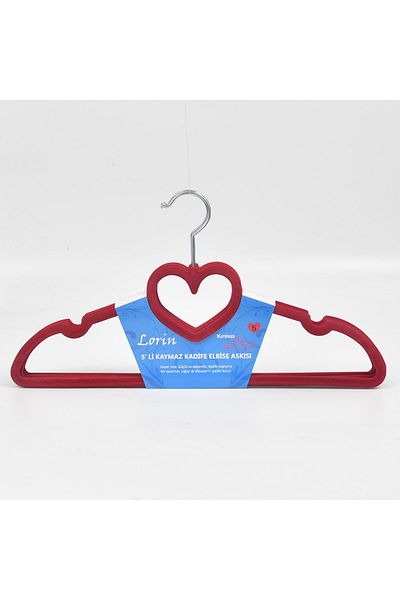 Lorin 5-Piece Velvet Clothes Non-Slip Clothing Wardrobe Hanger Red Color Hanger