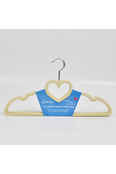 Rem Lorin 5-Piece Velvet Non-Slip Clothes Clothing Wardrobe Hanger Beige K Color Hanger