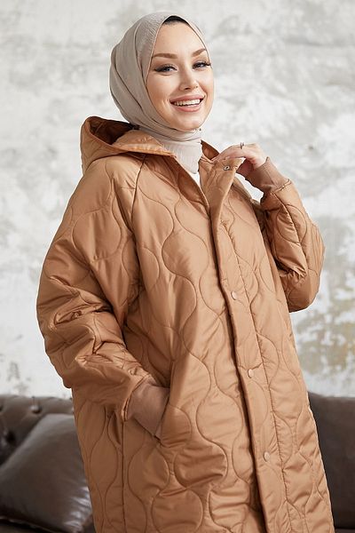 InStyle Tenký kabát Armin Kapitone Oversize - Camel
