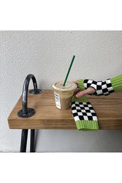 YOS TREND Kadın Damalı Yarım Eldiven Kadın Parmaksız Eldiveni