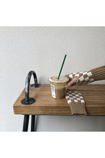 YOS TREND Kadın Damalı Yarım Eldiven Kadın Parmaksız Eldiveni