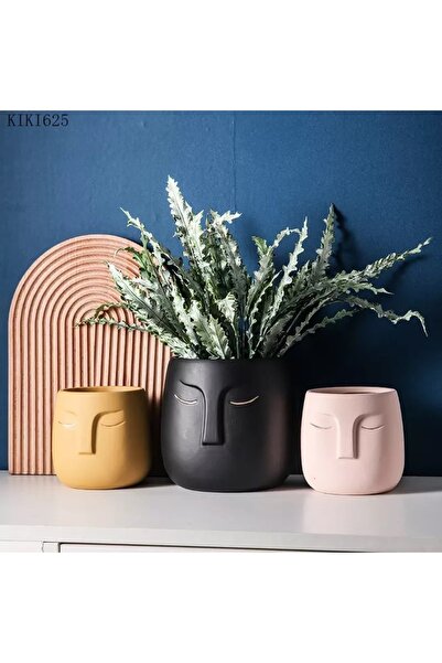 Luthien Nordice Stil Insan Yüzü Buda Vazo Saksı