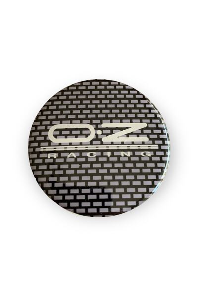 İKTUNING Oz Racıng Logolu 56 Mm Jant Göbek Stıcker (siyah Gri Kareli)