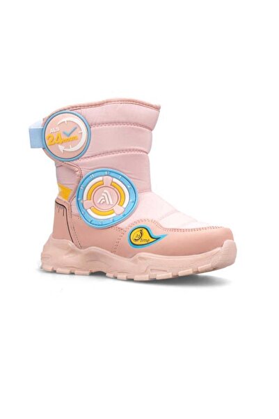 Alessio 2221 Kürklü Sıcak Astar Kız Çocuk Kar Botu Pudra