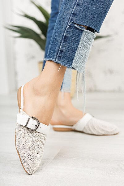 BAKGİY Білі жіночі мереживні тапочки Bg1062-122-0001