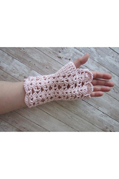 YOS TREND Kadın Yarım Eldiven Kabuk Detaylı Parmaksız Eldiven