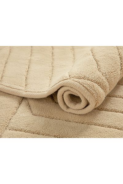 English Home Σετ πατάκι μπάνιου Wavy Cotton 60x100 cm 60x50 cm Μπεζ