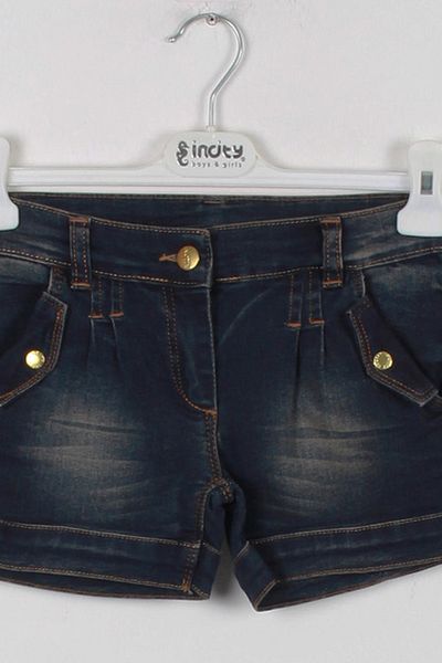 incity Girl's Gold Button Detailed Denim Shorts