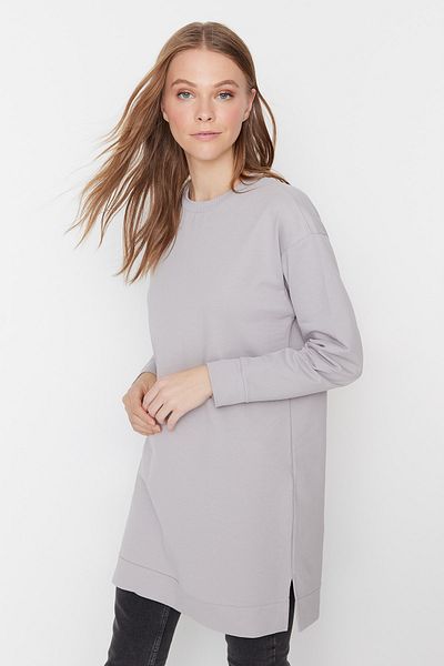 Trendyol Modest Sweatshirt - Silber - Regular Fit