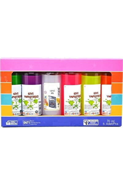 Hayal Sepeti Slime Jeli Ve Boraks 5 Renk Slime Jeli + 70ml Sıvı Boraks Seti S...