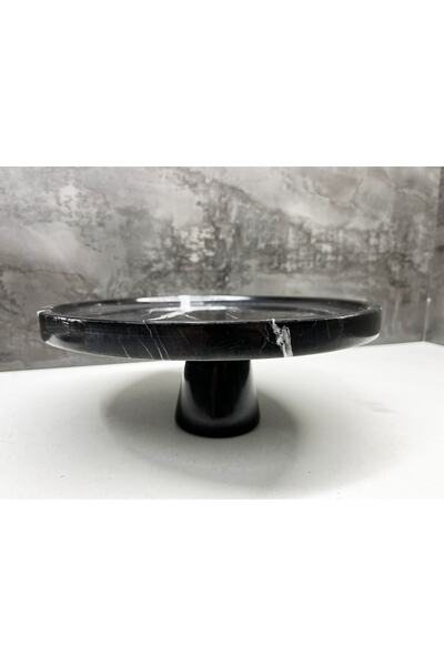 Modestmar Natural Black Marble Cake Stand - Cake Presentation - with Marble Stand