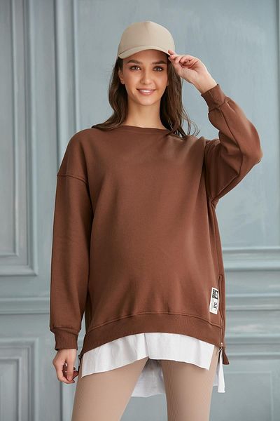 Işşıl 6465-Three Thread Combed Cotton Maternity Sweatshirt