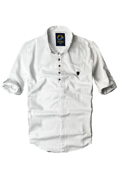 alaska the last frontier Slim Fit 100% βαμβακερό ύφασμα Judge γιακά διπλωμένο μακρυμάνικο λινό πουκάμισο με υφή