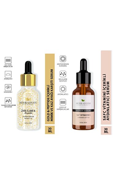 Herbaderm Süper Serum Collagen Gold Serum & Süper Serum Saf Vitamin C Aydınla...
