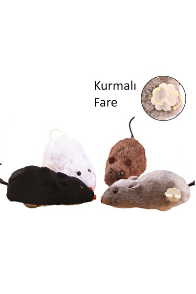 Yıldızhane Kurmalı Tüylü Kedi Eğitim Oyuncağı Tüylü Fare