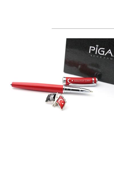 PİGADO Ayyıldız Ve Atatürk Temalı Metal Rozet Ve Isme Kişiye Özel Roller Kale...