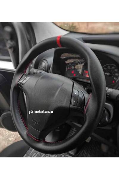 Asegaraj Fiat Doblo Uyumludur Deri Dikme Direksiyon Kılıfı Soft Kırmızı Yüzük...