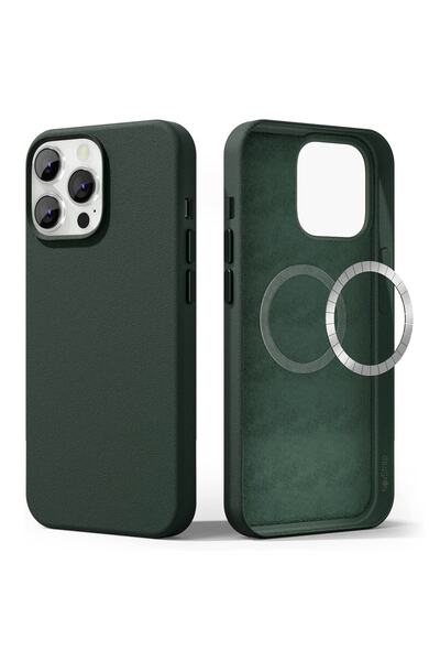 NovStrap Apple Iphone 13 Pro Uyumlu Kılıf 6.1 Inç Magsafe Ile Uyumlu Deri Kıl...
