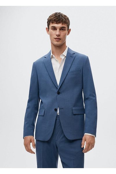 MANGO Man Slim Fit Wool Blazer Jacket