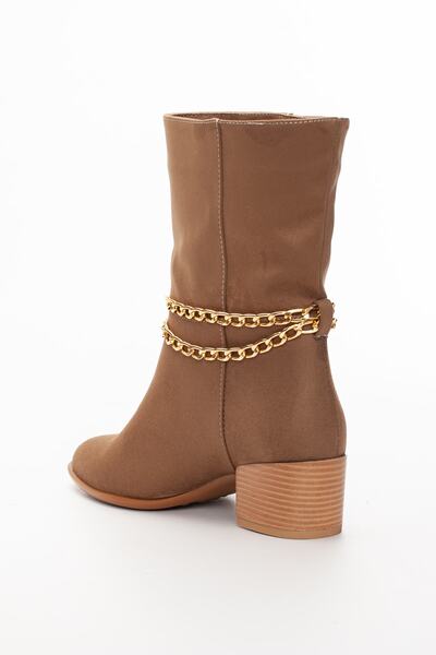 SUENO SHOES Kadın Nude Süet Western Bot