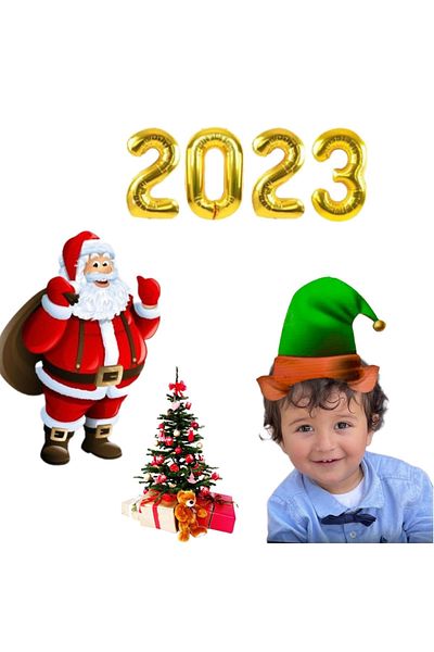 MFM Πρωτοχρονιάτικο πάρτι 2023 Αριθμός Χρυσό Μπαλόνι με φύλλο