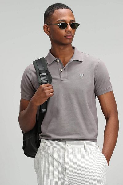 Lufian Ανδρικό μπλουζάκι Laon Sports Polo Neck 627111040091   Γη