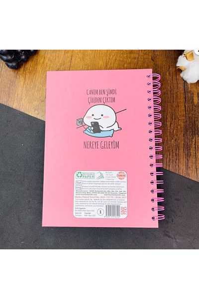 Bam Talking Agenda 17x24 Spiral Bound με αυτοκόλλητο Αδειτική Ατζέντα σε χαρτί Αγαπητέ, έχω έφυγε από το κουνουπάκι