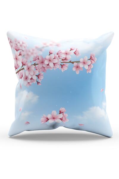 Moud's Двустранно принтирана японска пролет - калъфка за възглавница от велур...
