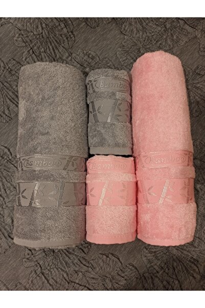 ŞENER HOME طقم حمام من الخيزران عالي الجودة مكون من 4 قطع، منشفة حمام ورأس - ...