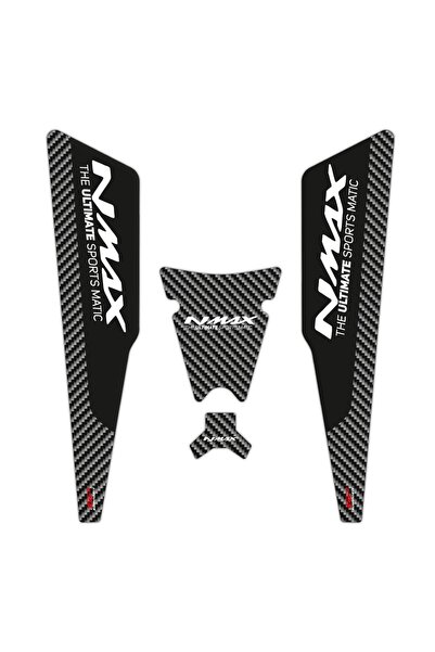GP KOMPOZİT Yamaha Nmax 125-155 2015-2020 Uyumlu Tank Pad Seti Siyah-karbon
