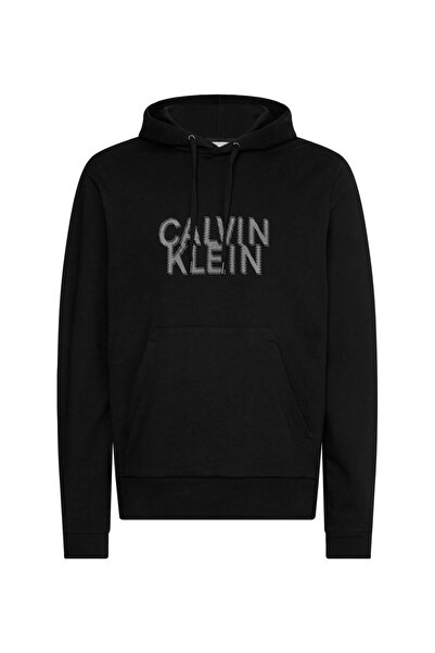 Calvin Klein هود طوق البلوز الرجال الأسود K10k110075beh
