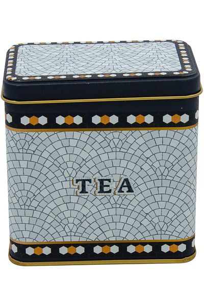 EVLE Er205-5D Mosaic Tea Patterned Square Metal Storage Container 8 X 12 cm