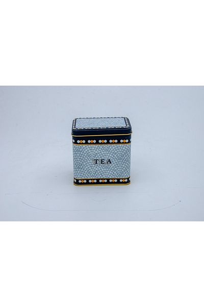 EVLE Er205-5D Mosaic Tea Patterned Square Metal Storage Container 8 X 12 cm
