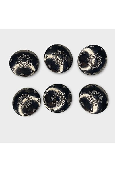 Turuncu Tuhafiye 6'lı Metal Düğme Seti 2.25 Cm