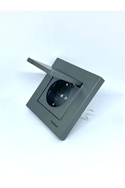 Netelsan Byobu Füme Kapaklı Topraklı Priz (çerçeve Dahil) 5 Adet