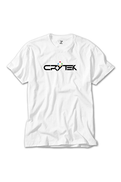 Z zepplin Tricou alb cu text triunghiular Crysis