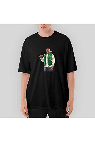 Z zepplin Tricou negru supradimensionat Gta College Robber Man