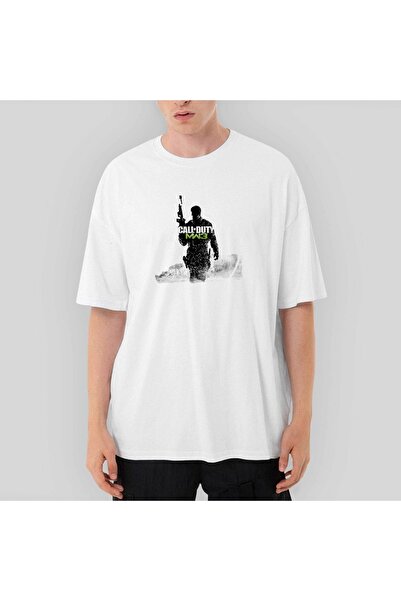 Z zepplin Tricou alb supradimensionat Call Of Duty Silhouette M3