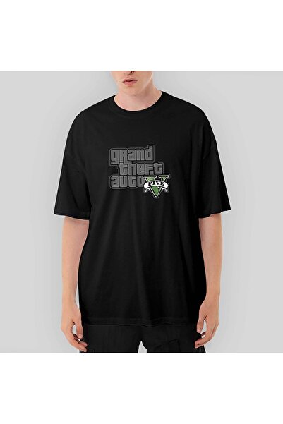 Z zepplin Tricou negru supradimensionat cu logo Grand Theft Auto Cobweb