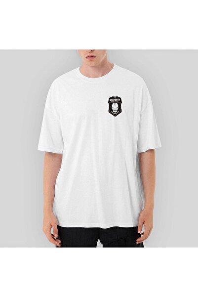 Z zepplin Tricou alb supradimensionat Call Of Duty Black Ops Skull