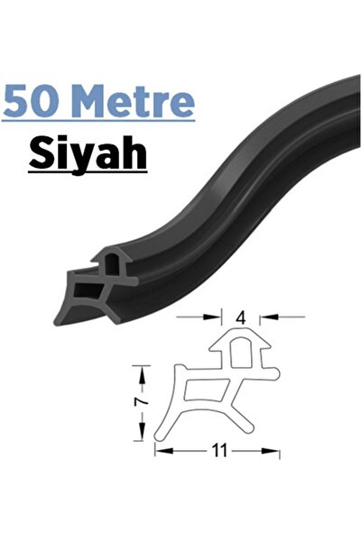 CONTACALL Pen Kapı Pencere Contası Kasa Kanat Fitili 50 Metre Siyah Standart Pimapen, Fıratpen, Egepen, Winsa