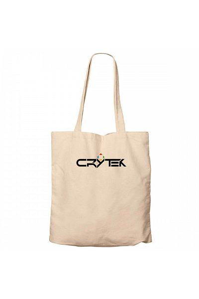 Z zepplin Geantă din pânză crem cu text triunghiular Crysis