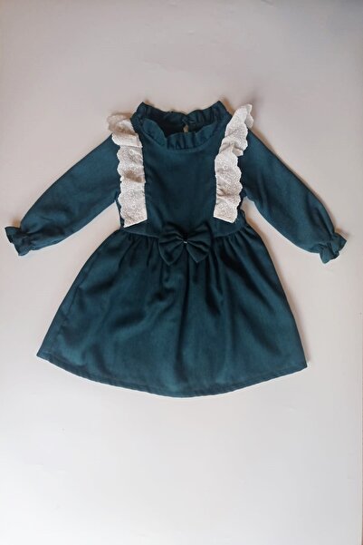 Osso Yeşil Dantel Detaylı Elbise