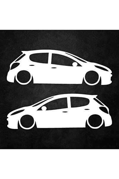 Akçay Sticker Peugeot 207 Sticker Kelebek Cam Gölge Sticker 207 Oto Sticker B...