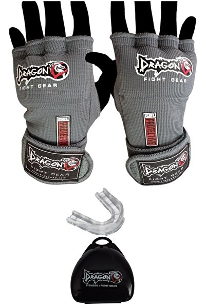 Dragondo Gel Destekli Hazır Boks Bandaj Ve Kutulu Profesyonel Boks Şeffaf Dişlik 2'li Set
